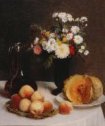 Still Life with a Carafe, Flowers and Fruit